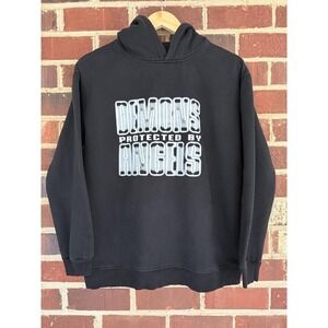 VLone X Nav Demons Protected By Hoodie Mens Large Black Graphic Fleece Pullover